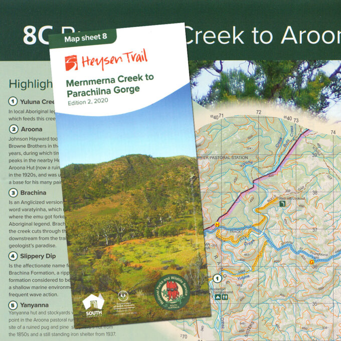 Heysen Trail sheet map 8, Edition 2, 2020 - Mernmerna Creek to Parachilna Gorge